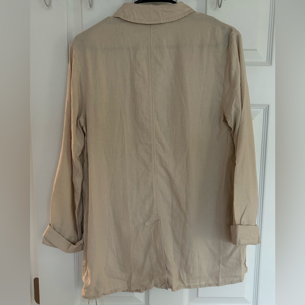 Nwt Peace Love World Boheme Relaxed Linen Blend Blazer Grey Moon Size Xs — image 3 of 8